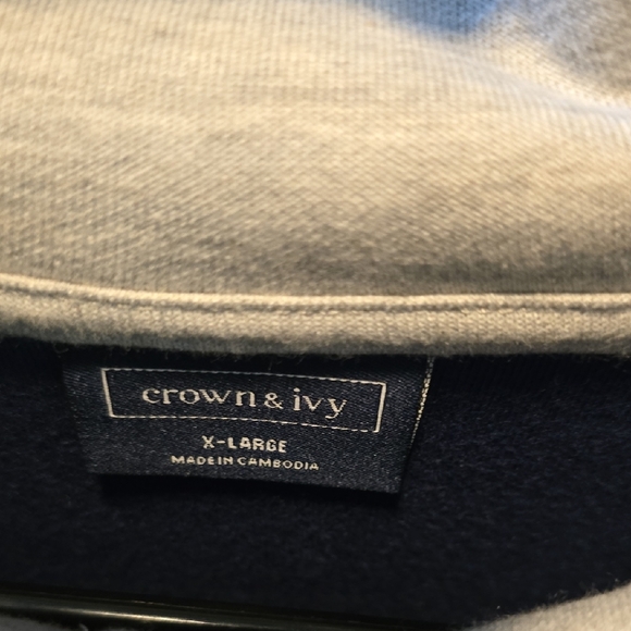 Crown & Ivy Men's Blue and Gray Zip-Up Sweater - NWOT - Picture 2 of 2